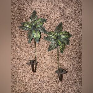 Tropical Green and Brown Leaf Wall Hooks